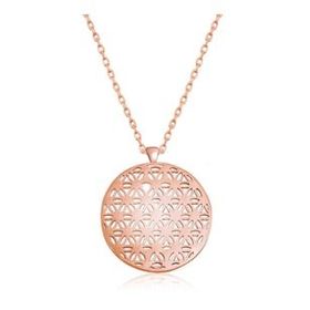 Lucky Gümüş Rose Renkli Taşlı Yaşam Çiçeği Kadın Kolye