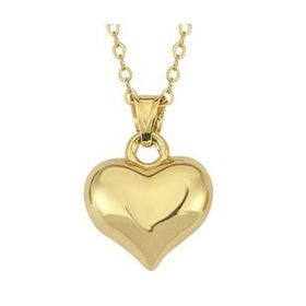 Lucky Life 925 Ayar Gümüş 3 Boyutlu Gold Kalp Kadın Kolye
