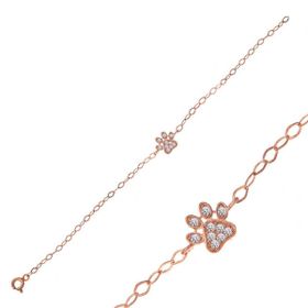 Lucky Life 925 Ayar Gümüş Rose Kedi Patisi Kadın Bileklik