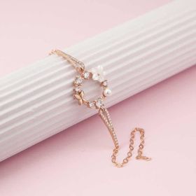 Lucky Life 925 Ayar Gümüş Rose Manolya Çiçeği Kelebek Kadın Bileklik