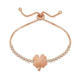Lucky Life 925 Ayar Gümüş Rose Yonca Asansör Bileklik