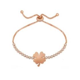Lucky Life 925 Ayar Gümüş Rose Yonca Asansör Bileklik
