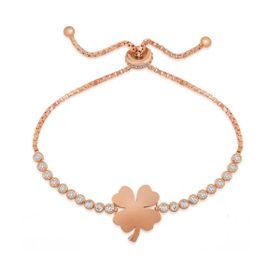 Lucky Life 925 Ayar Gümüş Rose Yonca Asansör Bileklik