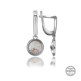 Lucky Swarovski Crystal Taşlı Gümüş Beyaz Damla Sallantılı Kadın Küpe
