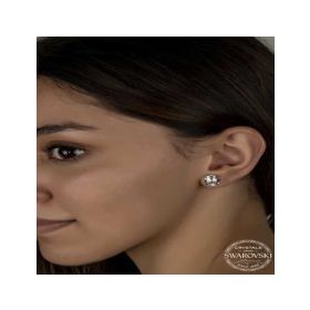 Lucky Swarovski Crystal Taşlı Gümüş Çivili Kadın Küpe