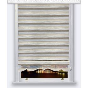 Lucra Concept MZ694-4EB Zebra Etek Dilimli Boncuklu Kahve 100x200 cm Stor Perde