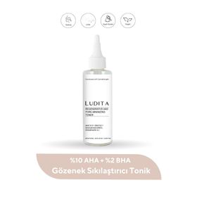 Ludita %10 AHA %2 BHA %1 Vitamin C Yenileyici ve Gözenek Sıkılaştırıcı 200 ml Peeling Tonik