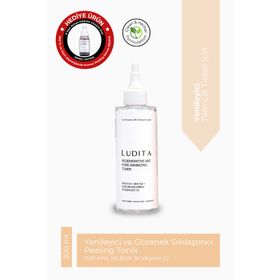 Ludita %10 AHA %2 BHA %1 Vitamin C Yenileyici ve Gözenek Sıkılaştırıcı 200 ml Peeling Tonik