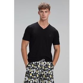 Lufian 111020145 Siyah Tuna Modern Grafik Erkek T-shirt
