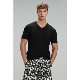 Lufian 111020145 Siyah Tuna Modern Grafik Erkek T-shirt