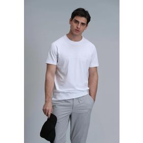 Lufian 111020191 Gold Beyaz Erkek T-shirt