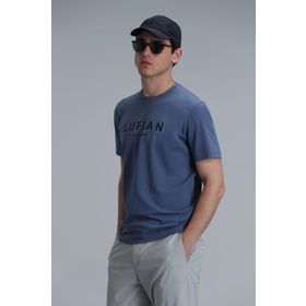 Lufian 111020191 Gold Koyu Mavi Erkek T-shirt