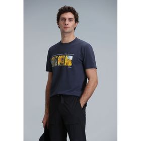 Lufian 111020192 June Antrasit Modern Grafik Erkek T-Shirt
