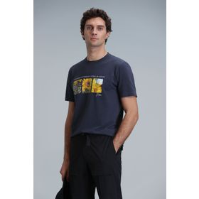 Lufian 111020192 June Antrasit Modern Grafik Erkek T-Shirt