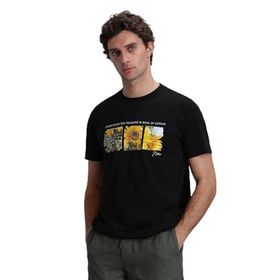 Lufian 111020192 June Siyah Bisiklet Yaka Erkek T-shirt