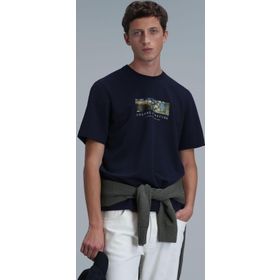 Lufian 111020193 Bianca Lacivert Modern Grafik Erkek T-shirt