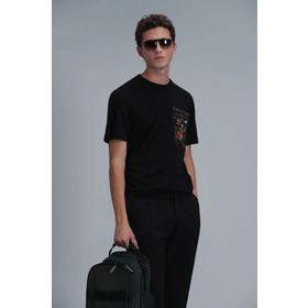 Lufian 111020202 Siyah Erkek T-shirt