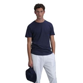 Lufian 111020203 Junya Açık Lacivert Basic Erkek T-Shirt