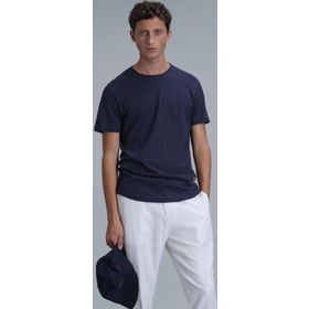 Lufian 111020203 Junya Açık Lacivert Basic Erkek T-Shirt