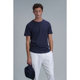 Lufian 111020203 Junya Açık Lacivert Basic Erkek T-Shirt