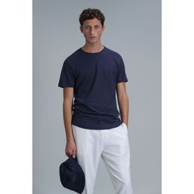 Lufian 111020203 Junya Açık Lacivert Basic Erkek T-Shirt