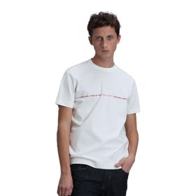 Lufian 111020211 Carlos Kırık Beyaz Modern Grafik Erkek T-shirt
