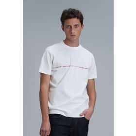 Lufian 111020211 Carlos Kırık Beyaz Modern Grafik Erkek T-shirt