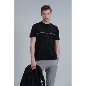 Lufian 111020211 Carlos Siyah Modern Grafik Erkek T-shirt