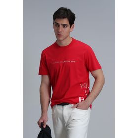 Lufian 111020221 Kırmızı Potter Modern Grafik Erkek T-shirt