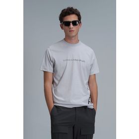 Lufian 111020221 Potter Taş Modern Grafik Erkek T-Shirt