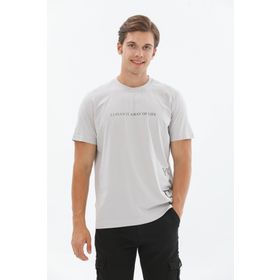 Lufian 111020221 Potter Taş Modern Grafik Erkek T-Shirt