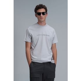 Lufian 111020221 Potter Taş Modern Grafik Erkek T-Shirt