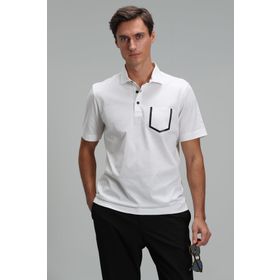 Lufian 111040142 Kırık Beyaz Hope Smart Polo Yaka Erkek T-Shirt