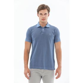 Lufian 111040163 Vernon Açık Lacivert Smart Polo Erkek T-shirt