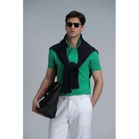 Lufian 111040164 Açık Yeşil Polo Yaka Kısa Kollu Açık Yeşil Erkek T-shirt