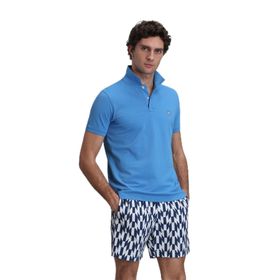 Lufian 111040164 Laon Mavi Smart Polo Erkek T-Shirt