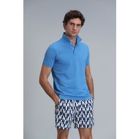 Lufian 111040164 Laon Mavi Smart Polo Erkek T-Shirt