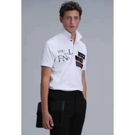 Lufian 111040178 Beyaz Polo Yaka Erkek T-shirt