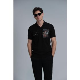 Lufian 111040178 Siyah Polo Erkek T-shirt