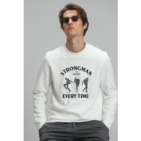 Lufian 112030076 Beyaz Erkek Sweatshirt