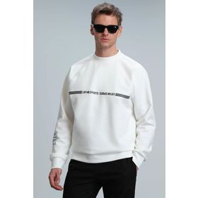 Lufian 112030119 Kırık Beyaz Erkek Sweatshirt