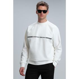 Lufian 112030119 Kırık Beyaz Erkek Sweatshirt