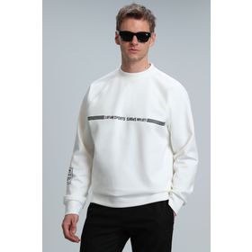 Lufian 112030119 Kırık Beyaz Erkek Sweatshirt