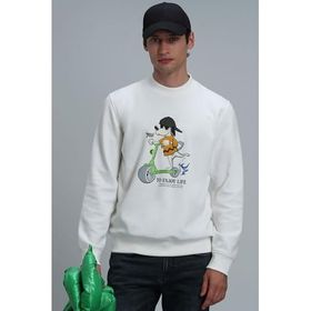 Lufian 112030128 Kırık Beyaz Erkek Sweatshirt