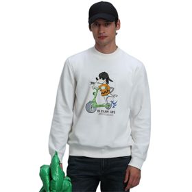 Lufian 112030128 Kırık Beyaz Erkek Sweatshirt