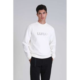 Lufian 112030145 Luther Kırık Beyaz Erkek Sweatshirt