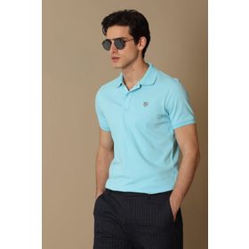 Lufian 627111040091 Mavi Laon Spor Polo Yaka Erkek T-shirt