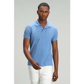 Lufian 627111040091 Mavi Laon Spor Polo Yaka Erkek T-shirt