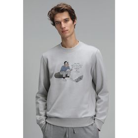 Lufian 627112030078 Açık Gri Donovan Erkek Sweatshirt