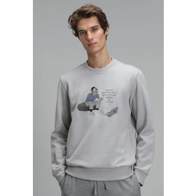Lufian 627112030078 Açık Gri Donovan Erkek Sweatshirt